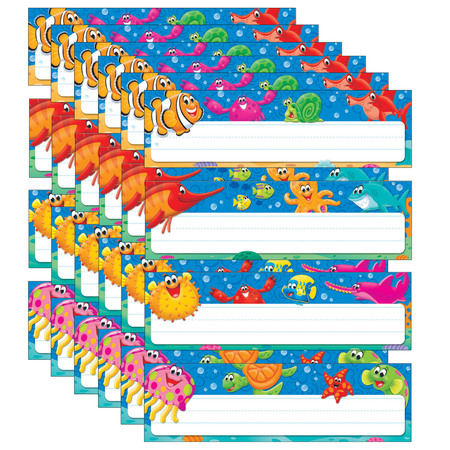 TREND ENTERPRISES Sea Buddies™ Desk Toppers® Name Plates Variety Pack, 32 Pieces, PK6 T69948